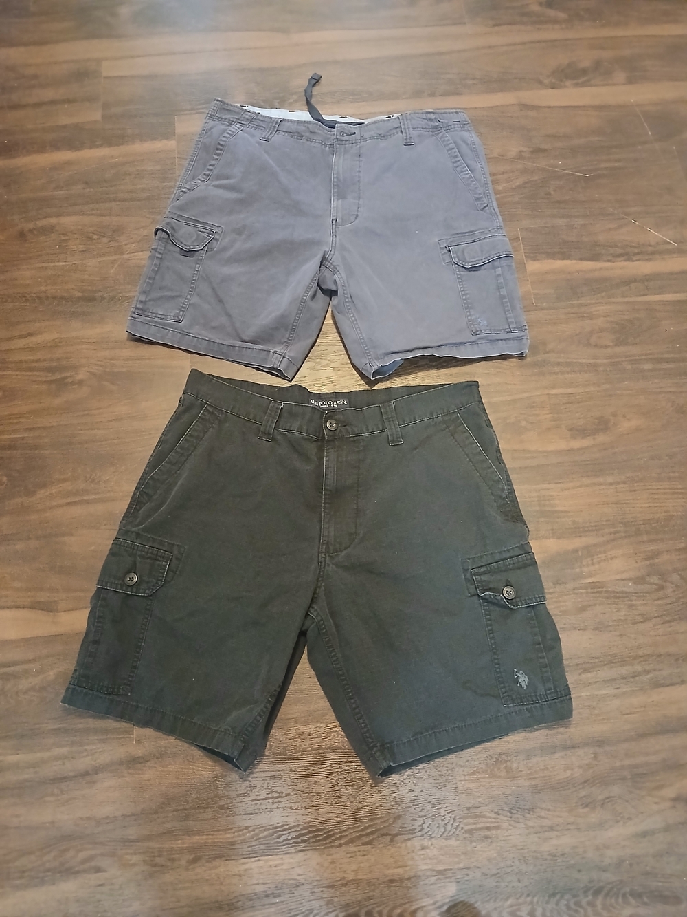 U.S. Polo Assn. Men's Olive Green and Gray Cargo Shorts - Two Pack